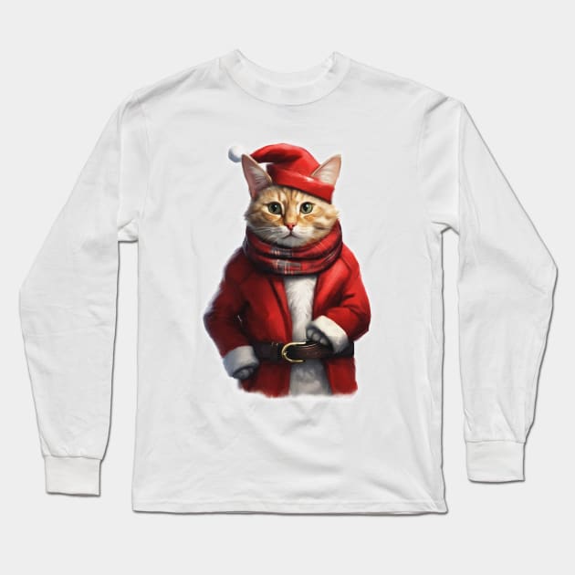 Santa claws cat Long Sleeve T-Shirt by JnS Merch Store